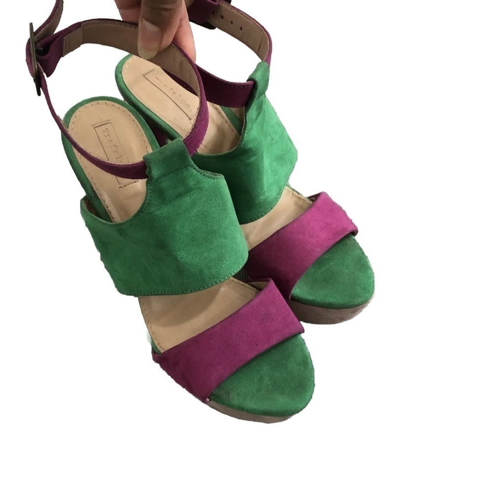 Zara Trafaluc Platform Multi Color Block Hills Sh… - image 2